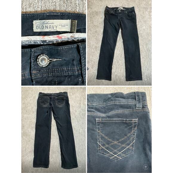 y2k grunge streetwear everyday Old navy corduroy straight jeans sz 8S low rise - Picture 1 of 10